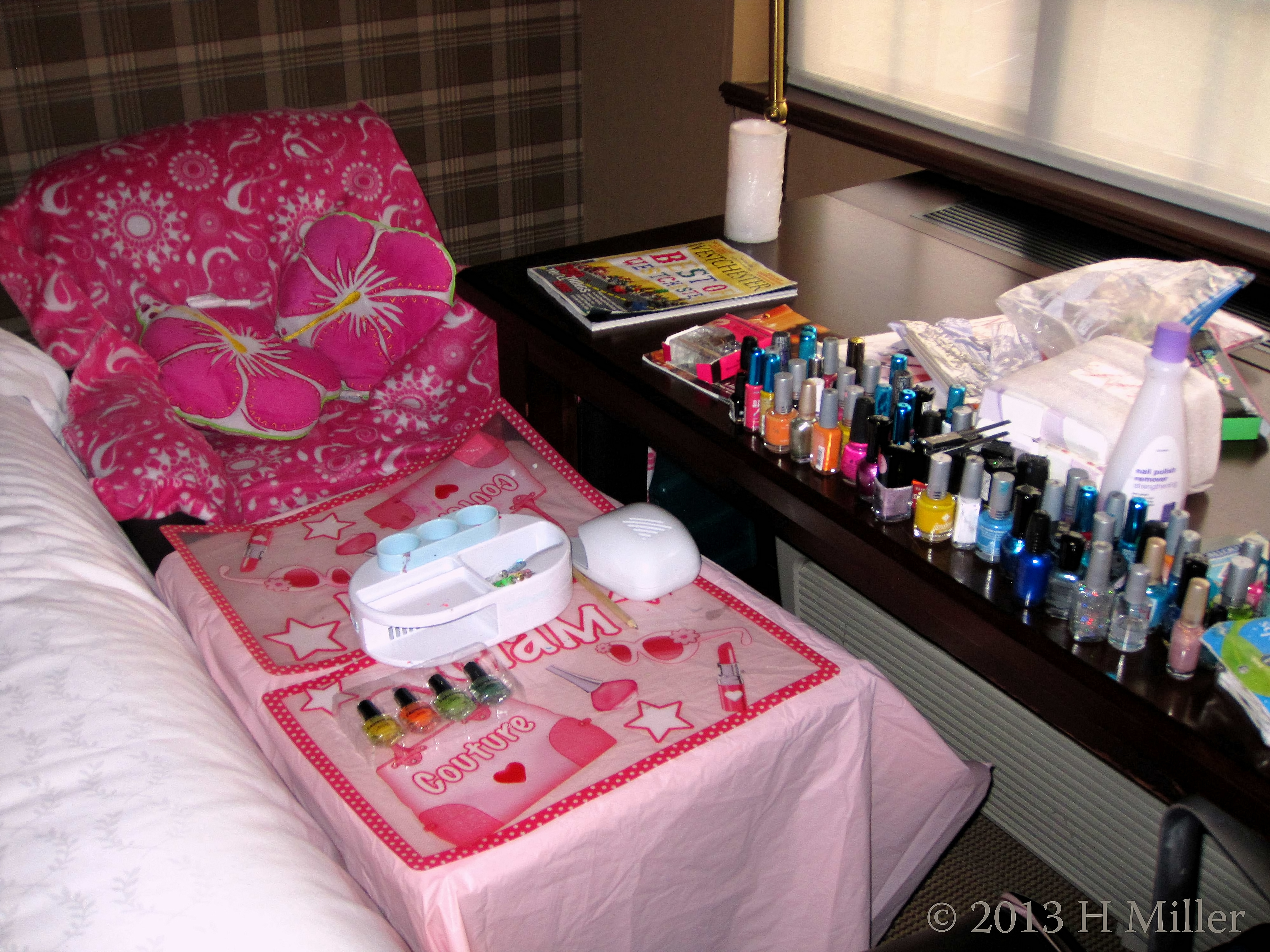 Kids Mani Nail Art Area With Many Different Polish Options. Kids Mani Nail Art Area With Many Different Polish Options.