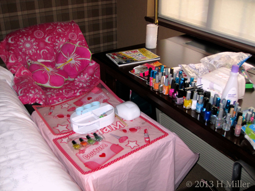 Kids Mani Nail Art Area With Many Different Polish Options