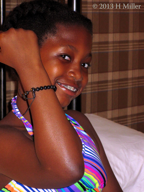 Hematite Semi Precious Gem Bracelet For The Birthday Girl From Her Gift Bag.