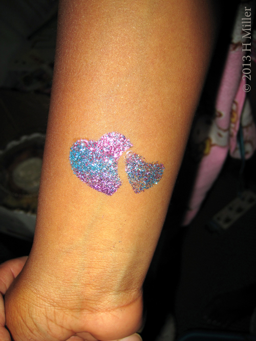 Two Hearts Body Glitter Tattoos. 