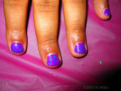 Purple With Blue Polka Dot Nail Polish