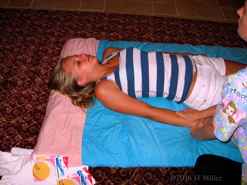 She's Very Relaxed During Her Massage. She's Very Relaxed During Her Massage.