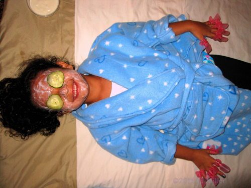 Smiling Big During Her Home Facial Smiling Big During Her Home Facial