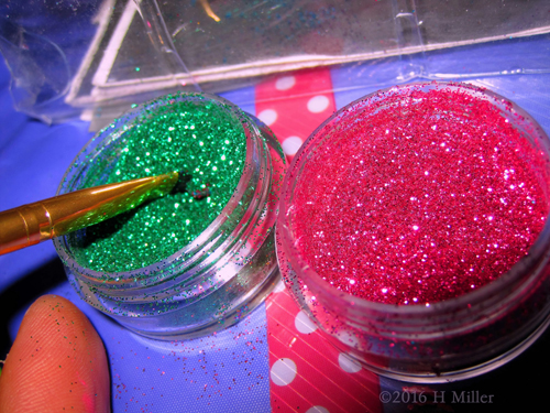 Green And Pink Temporary Tattoo Glitter