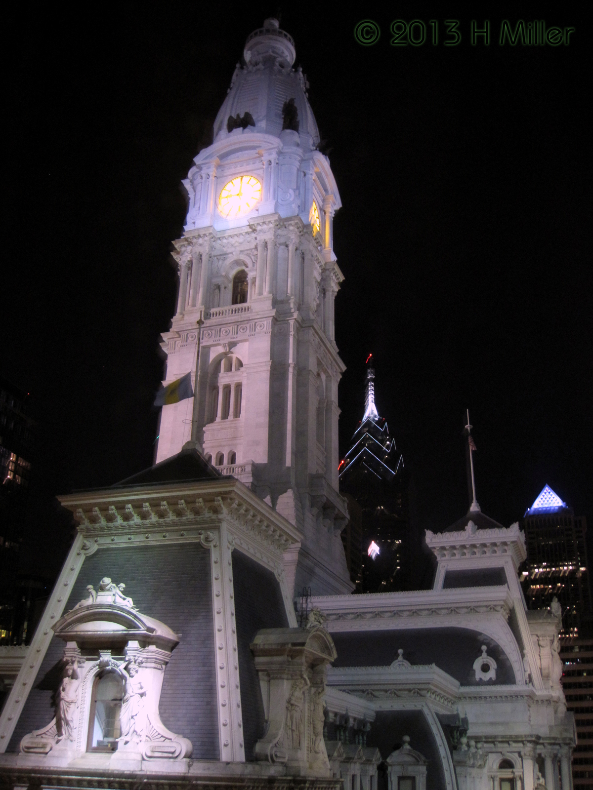 Philadelphia City Hall AndSkyline At Night 